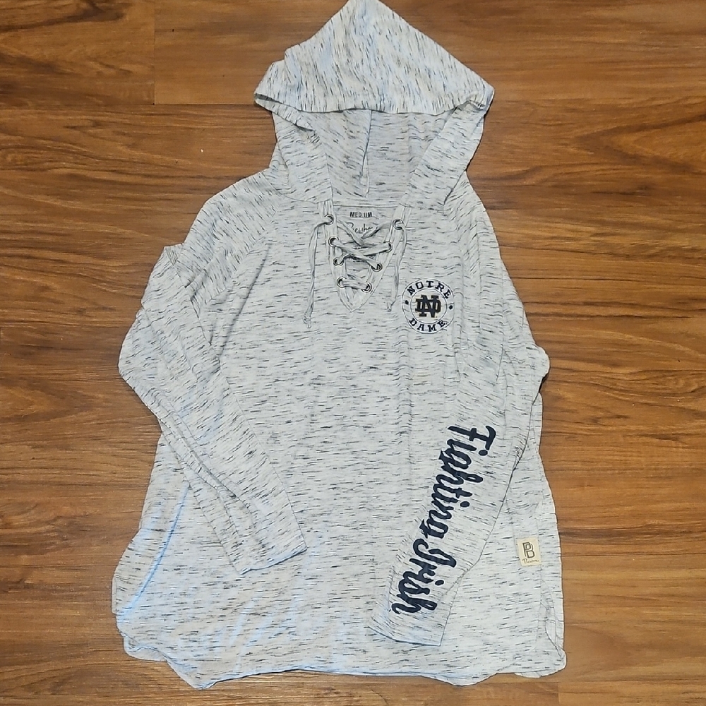 Heather Gray Womens Notre Dame Hoodie NEW